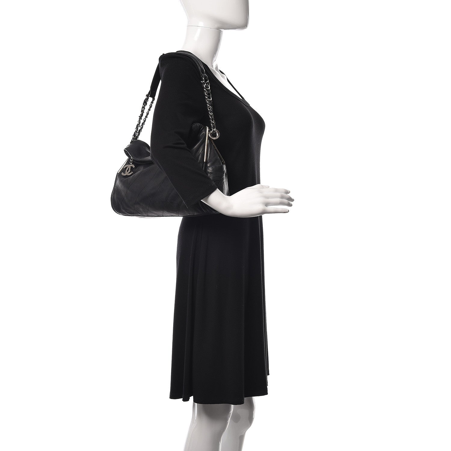 Chanel Lambskin Stitched Medium Ultimate Soft Tote Black 2 of 17