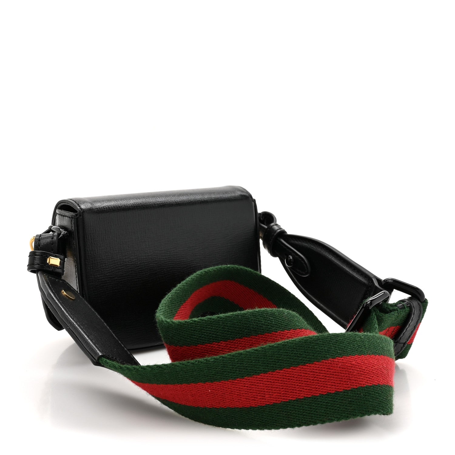 Gucci Azalea Calfskin Web Horsebit 1955 Wallet On Strap Black 3 of 12