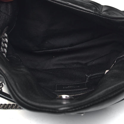 Saint Laurent Lambskin Quilted Small Loulou Puffer Monogram Chain Satchel Black 4 of 4