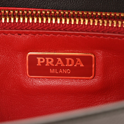 Prada Saffiano Vernice Lock Flap Chain Bag Black 6 of 10