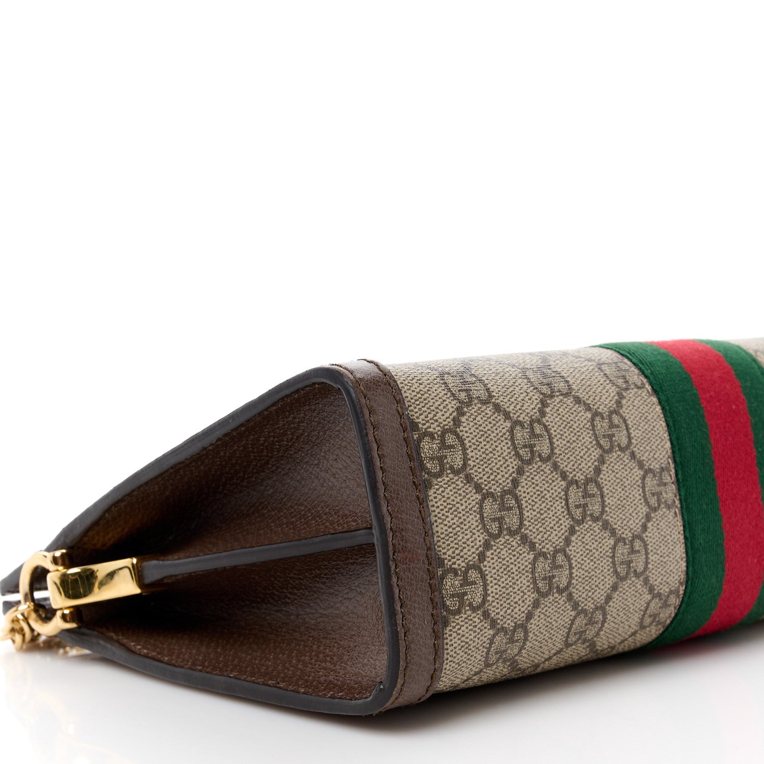 Gucci GG Supreme Monogram Web Small Ophidia Chain Shoulder Bag Brown 10 of 14