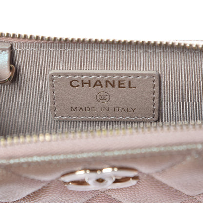 Chanel Iridescent Caviar Quilted Key Holder Case Light Gold 6 of 8