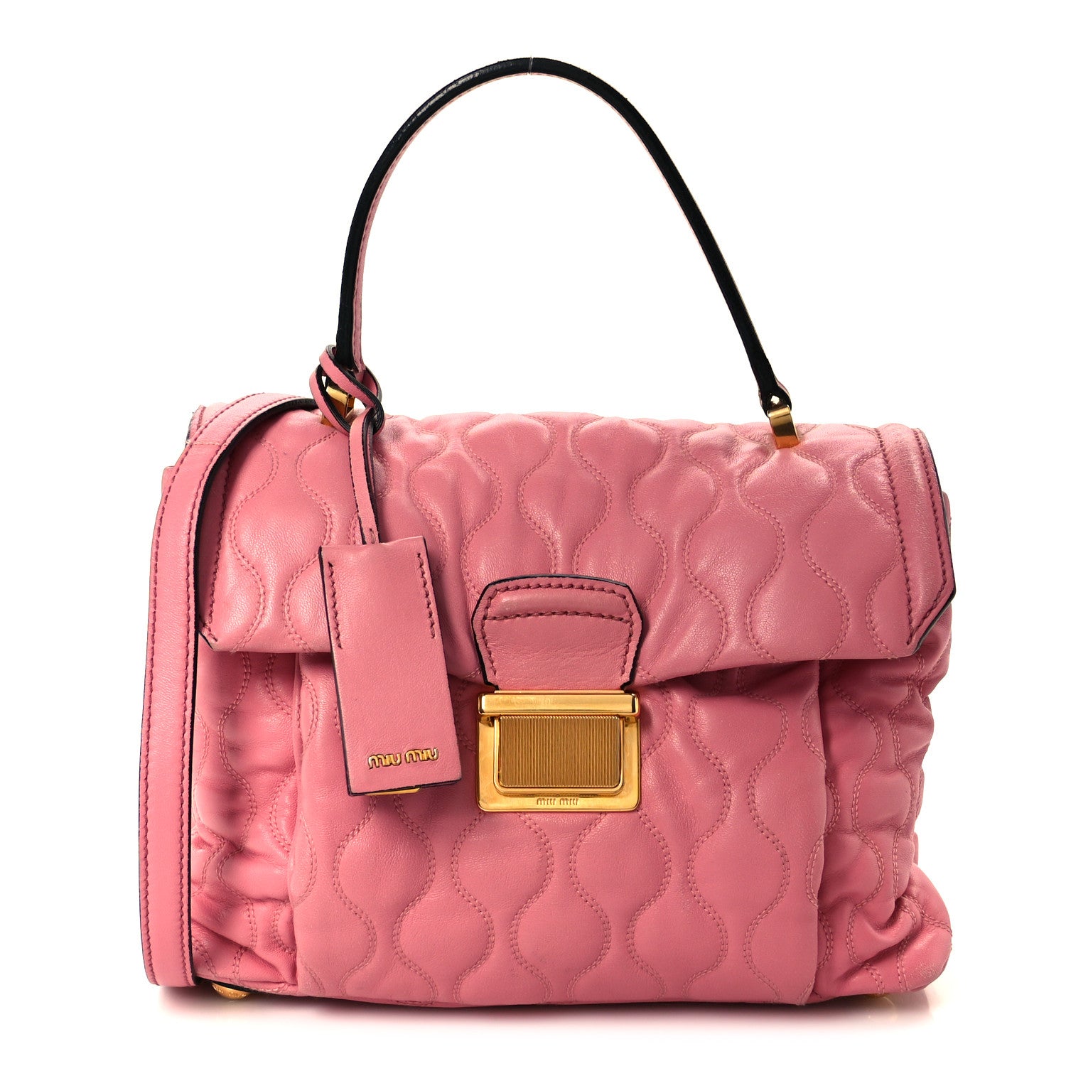 Miu Miu Nappa Padded Top Handle Bag Geranio 1 of 14