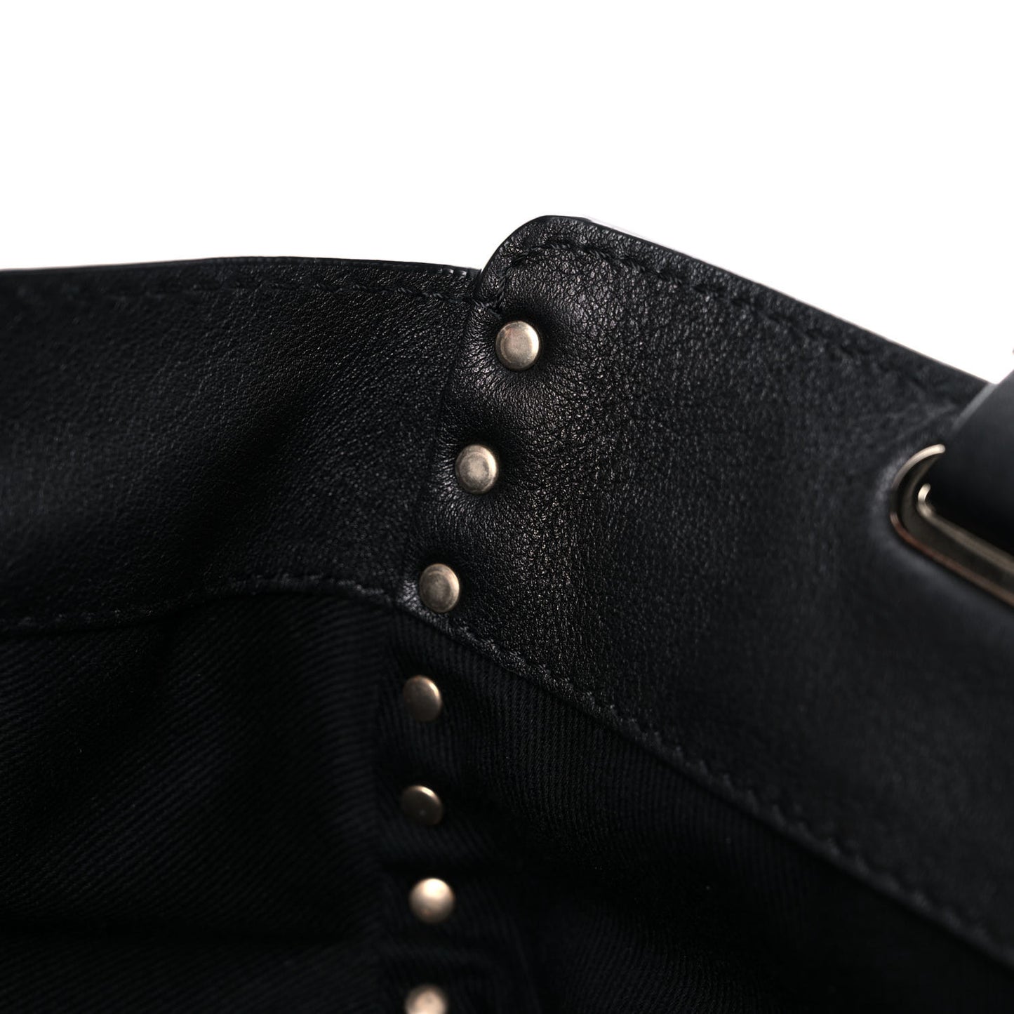 Vitello Medium Rockstud Tote Black