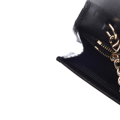 Gucci Textured Calfskin Medium Betty Chain Wallet Black 12 of 14