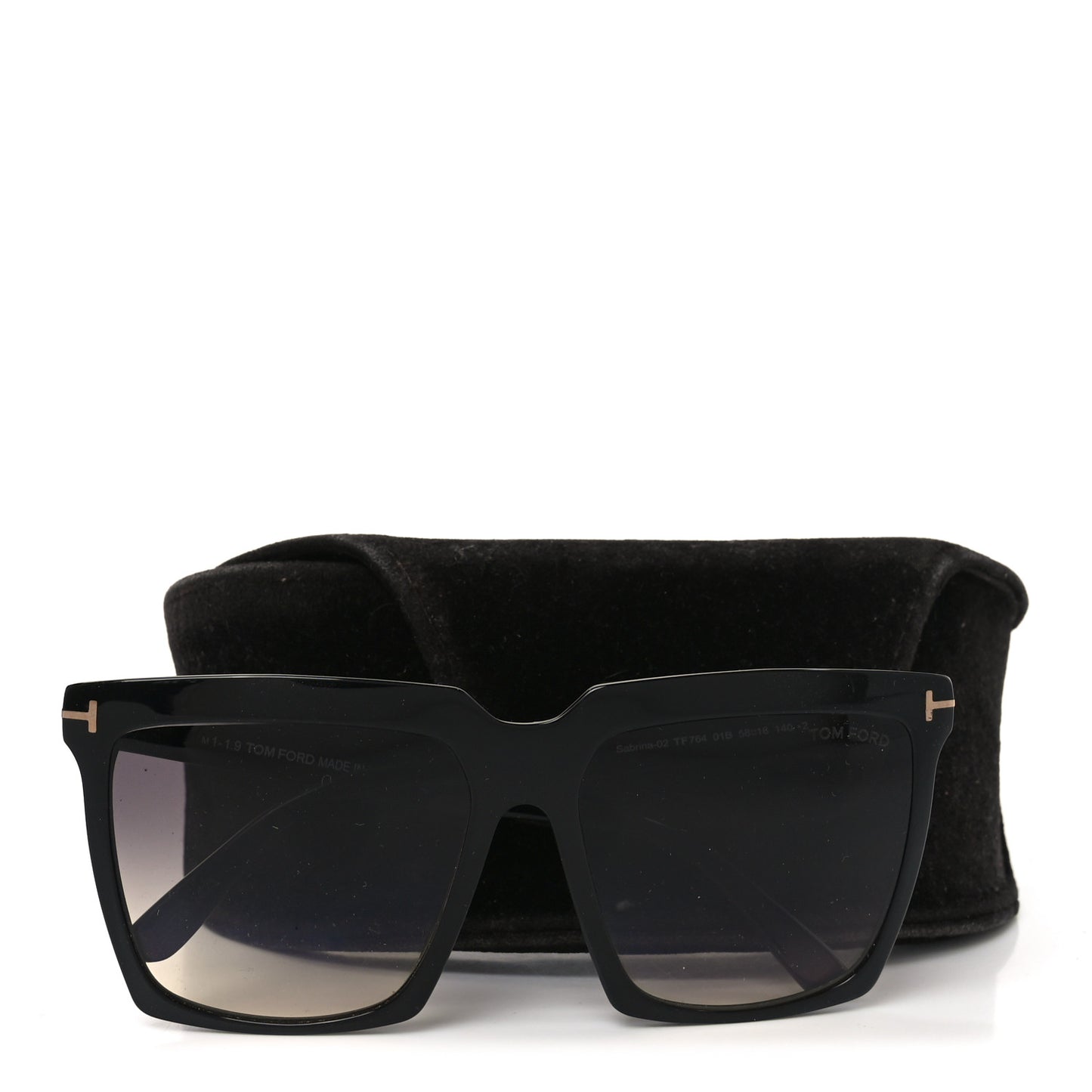 Acetate Sabrina-02 Square Sunglasses TF764 Black