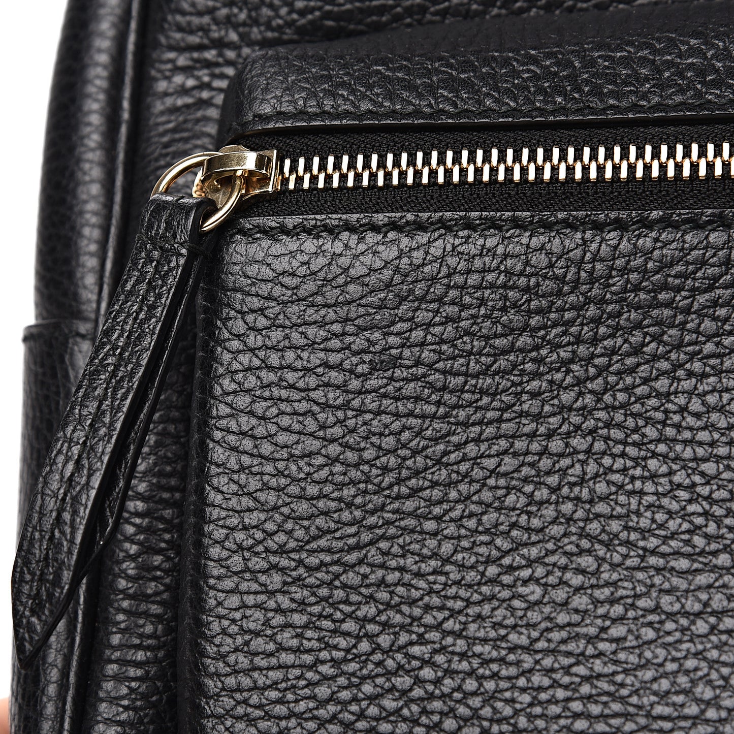 Pebbled Calfskin Soho Chain Backpack Black