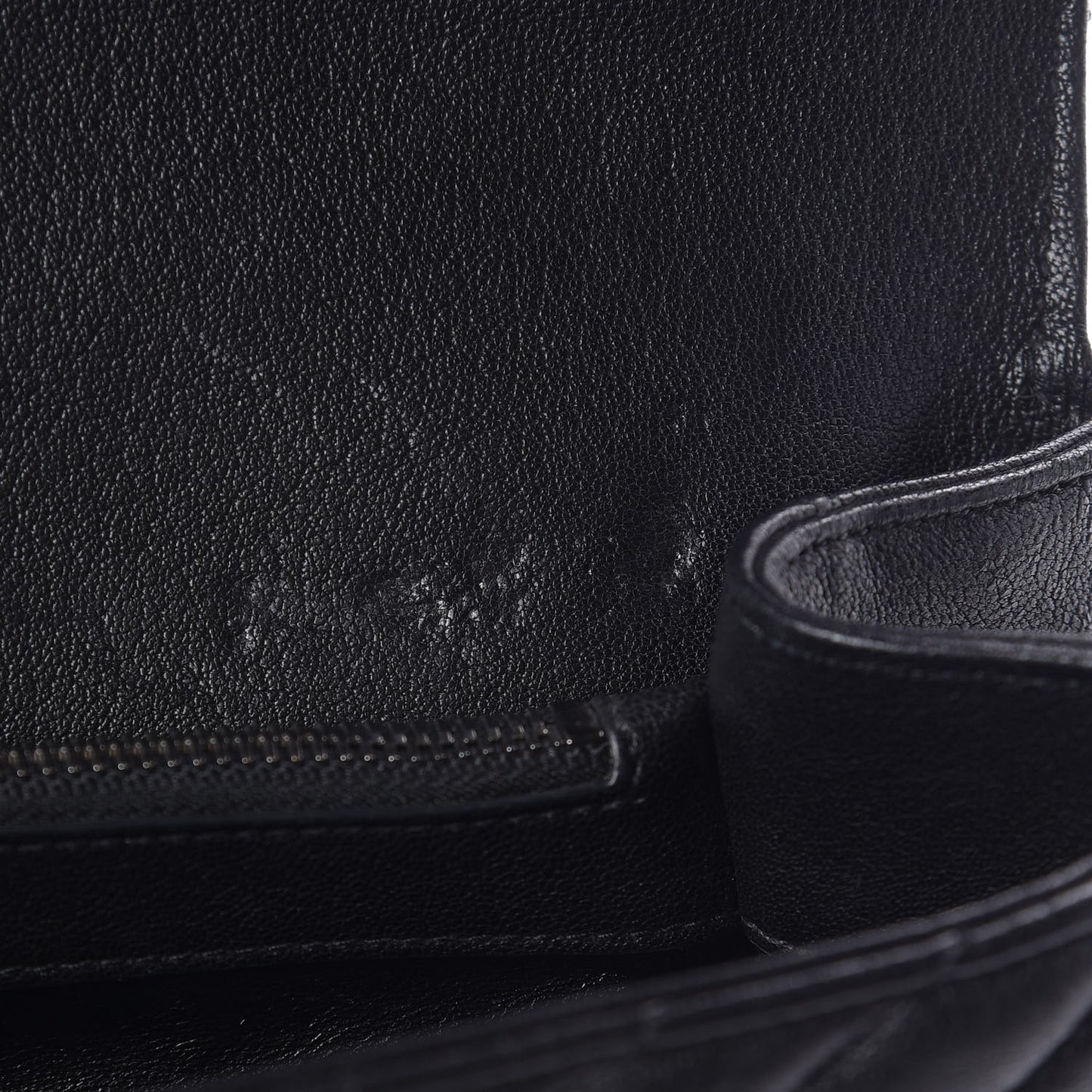 Sheepskin Matelasse Chevron Monogram Large College Satchel Black