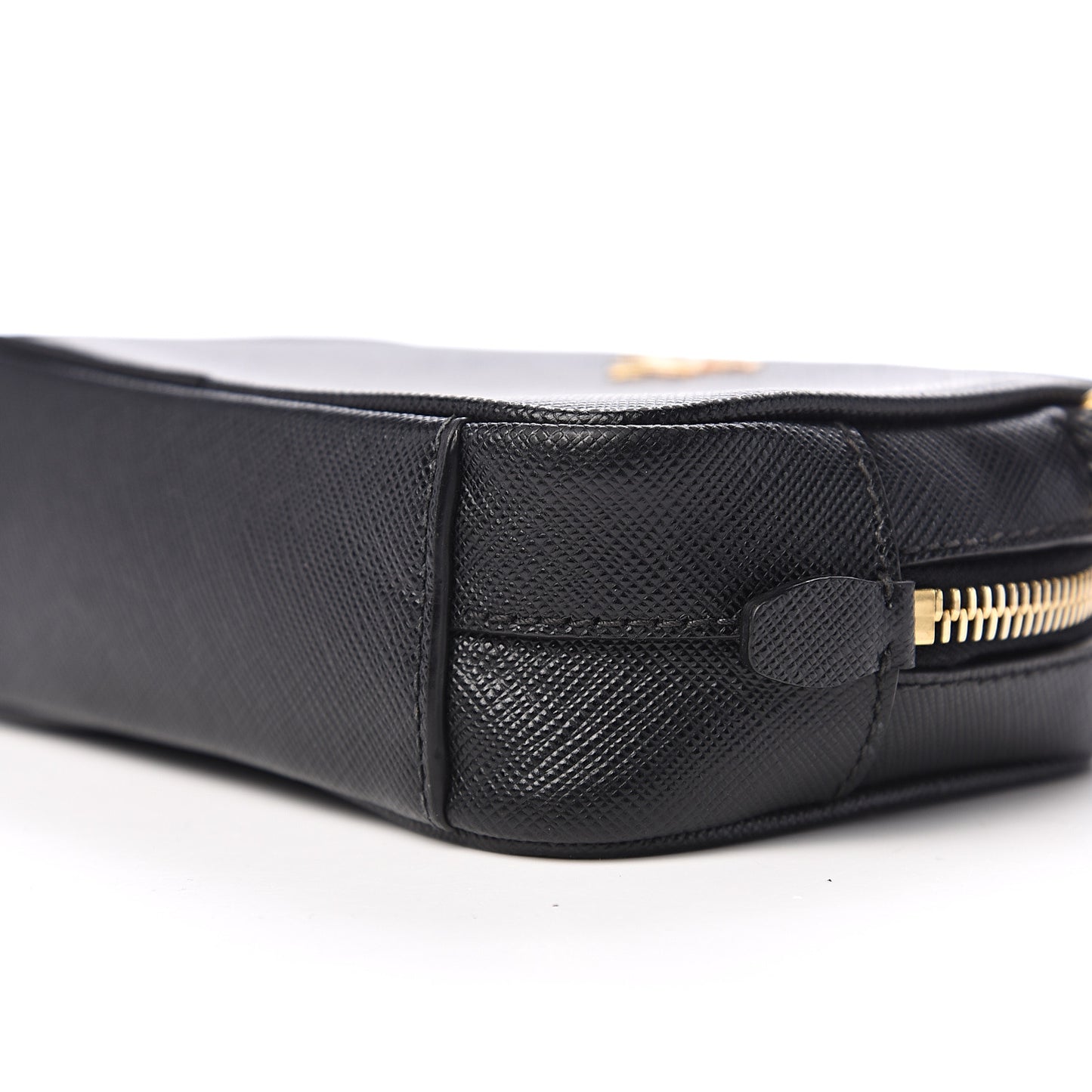 Saffiano Mini Camera Crossbody Bag Black