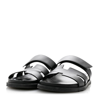 Hermes Calfskin Womens Chypre Sandals 40 Black 4 of 9