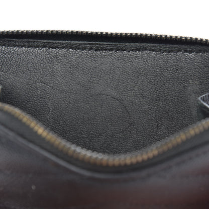 Saint Laurent Grain De Poudre Matelasse Chevron Monogram Compact Zip Around Wallet Black 11 of 11