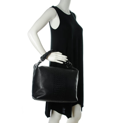 Bottega Veneta Cervo Deerskin Intrecciato Braided Hobo Nero Black 2 of 7