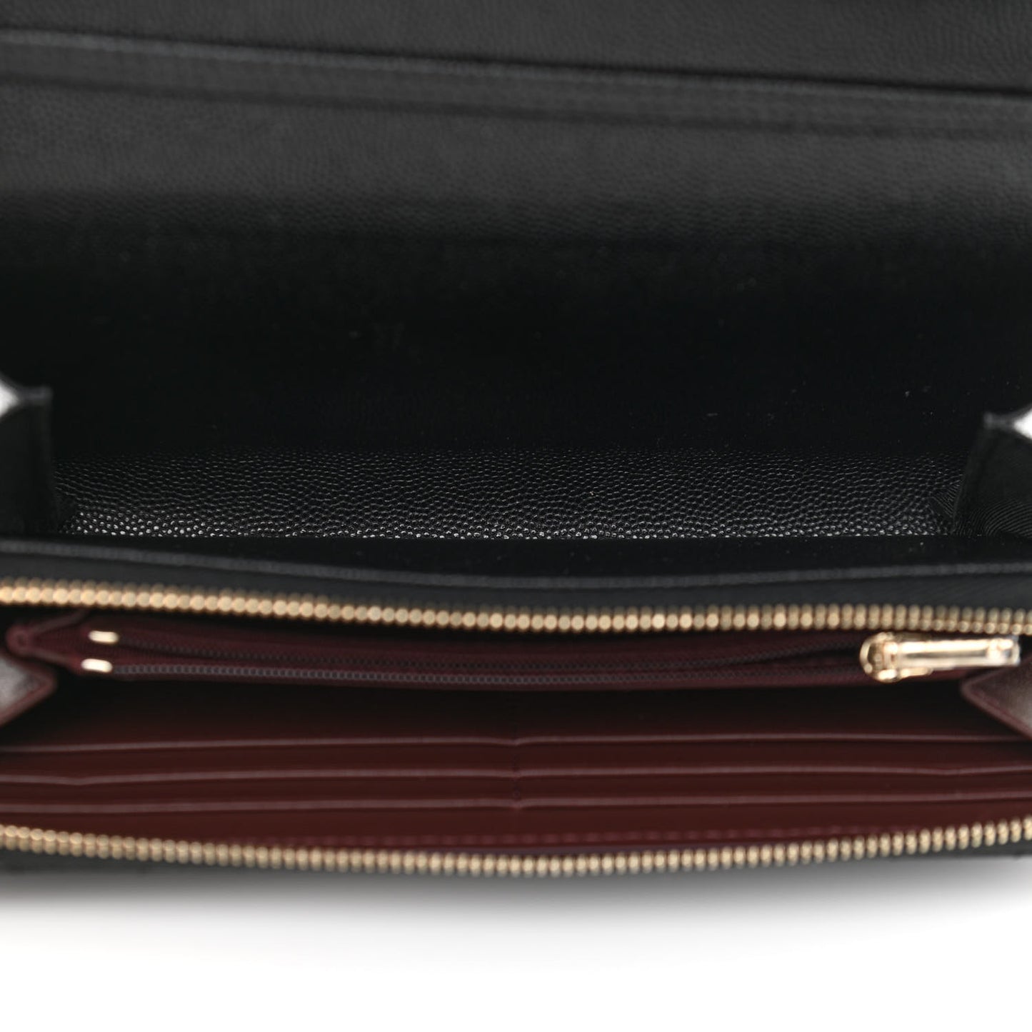 Caviar Quilted Phone Holder Wallet on Removable Chain Black