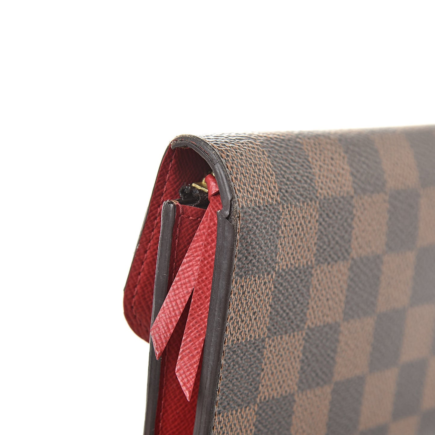 Damier Ebene Emilie Wallet Red