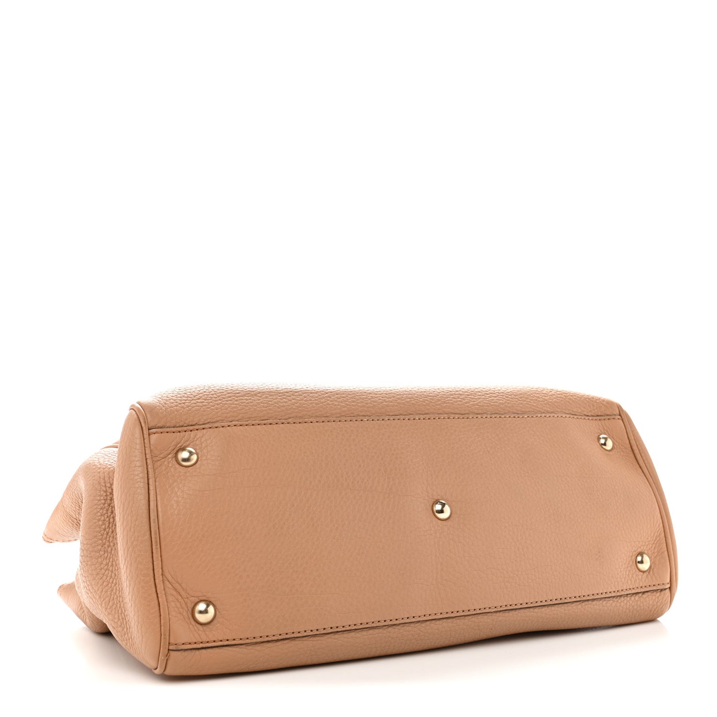 Pebbled Calfskin Medium Bamboo Shopper Tote Camelia