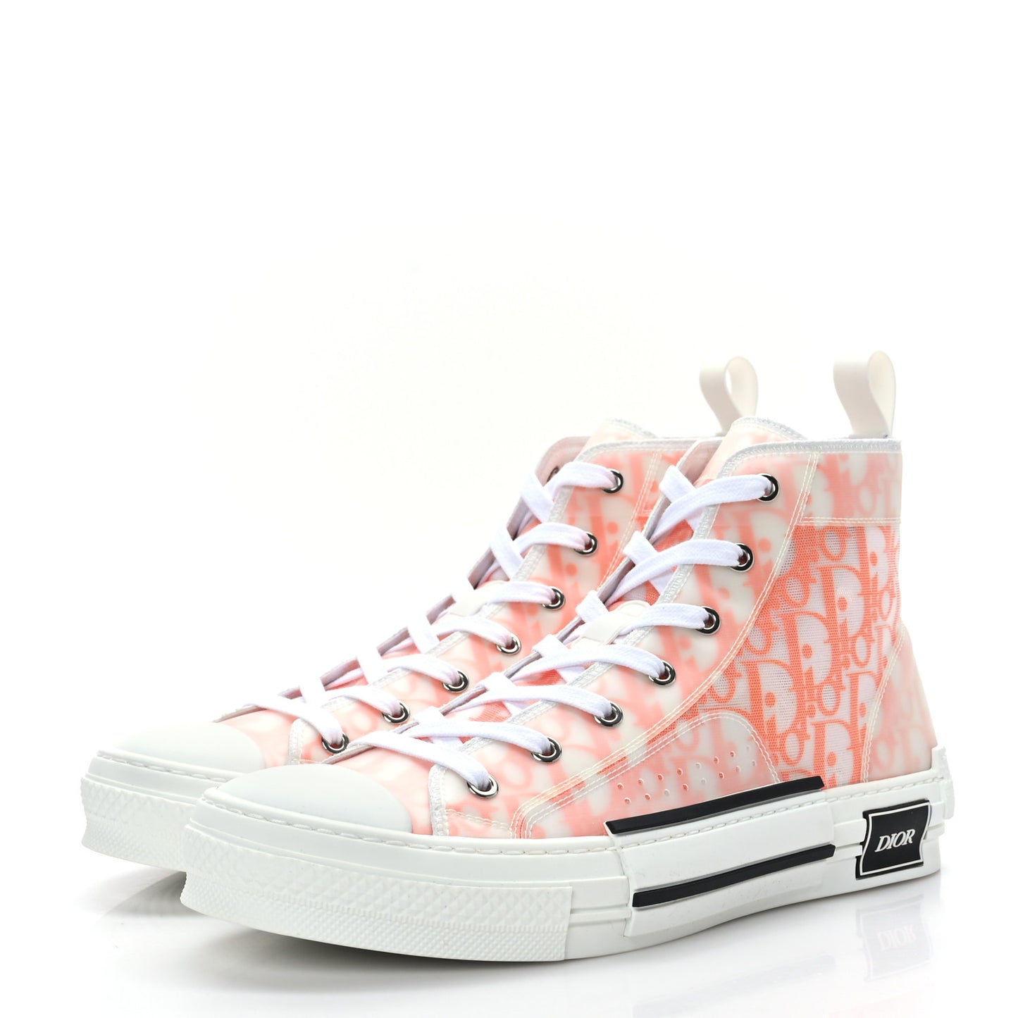 Technical Canvas Oblique Mens B23 High Top Sneakers 42 Orange