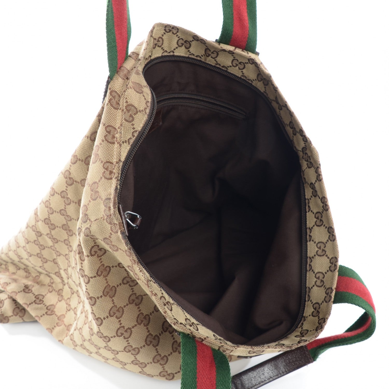 Gucci GG Monogram Large Web Handle Vertical Tote Dark Brown 5 of 13