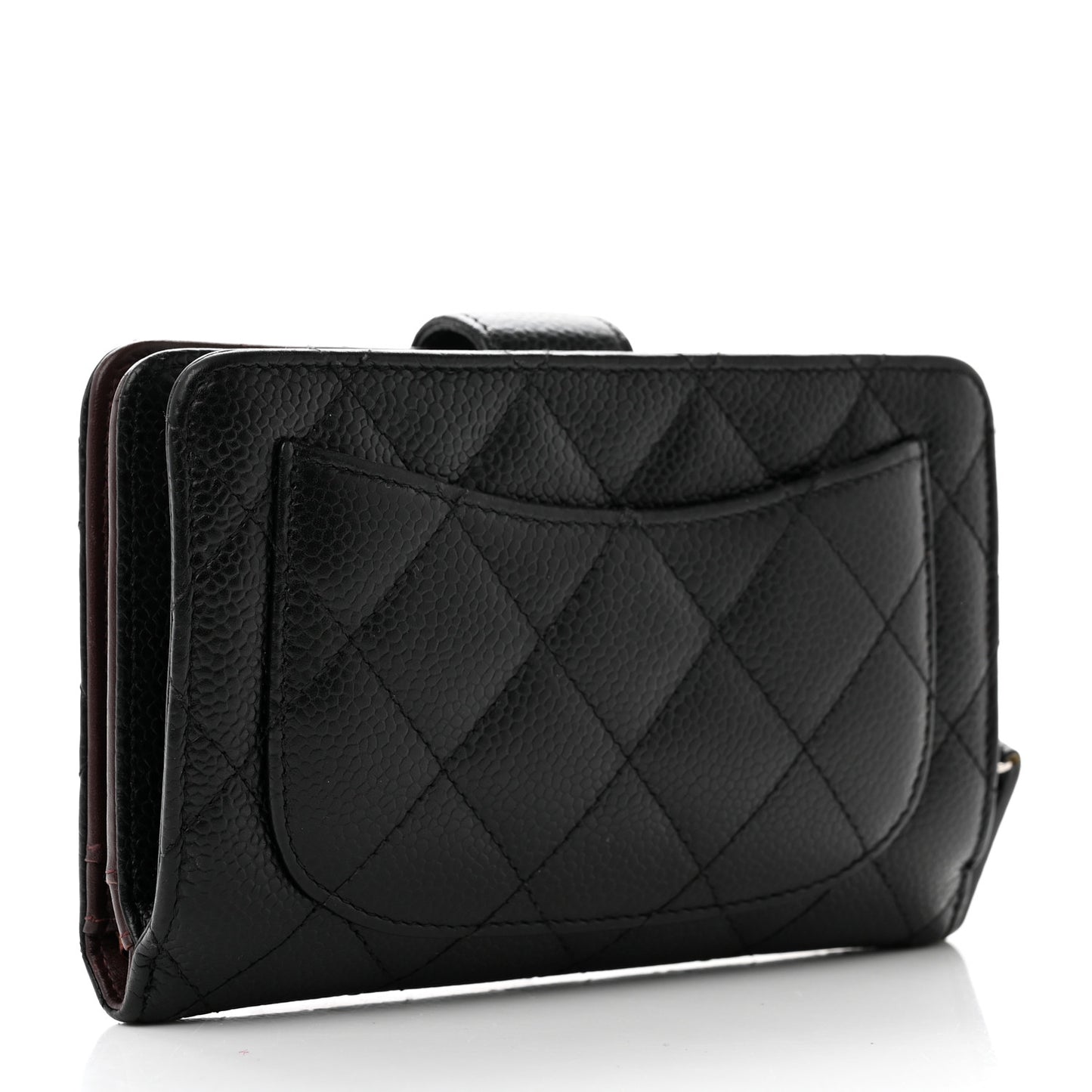 Caviar Quilted CC French Wallet Black