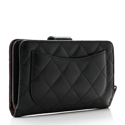 Chanel Caviar Quilted CC French Wallet Black 3 of 12