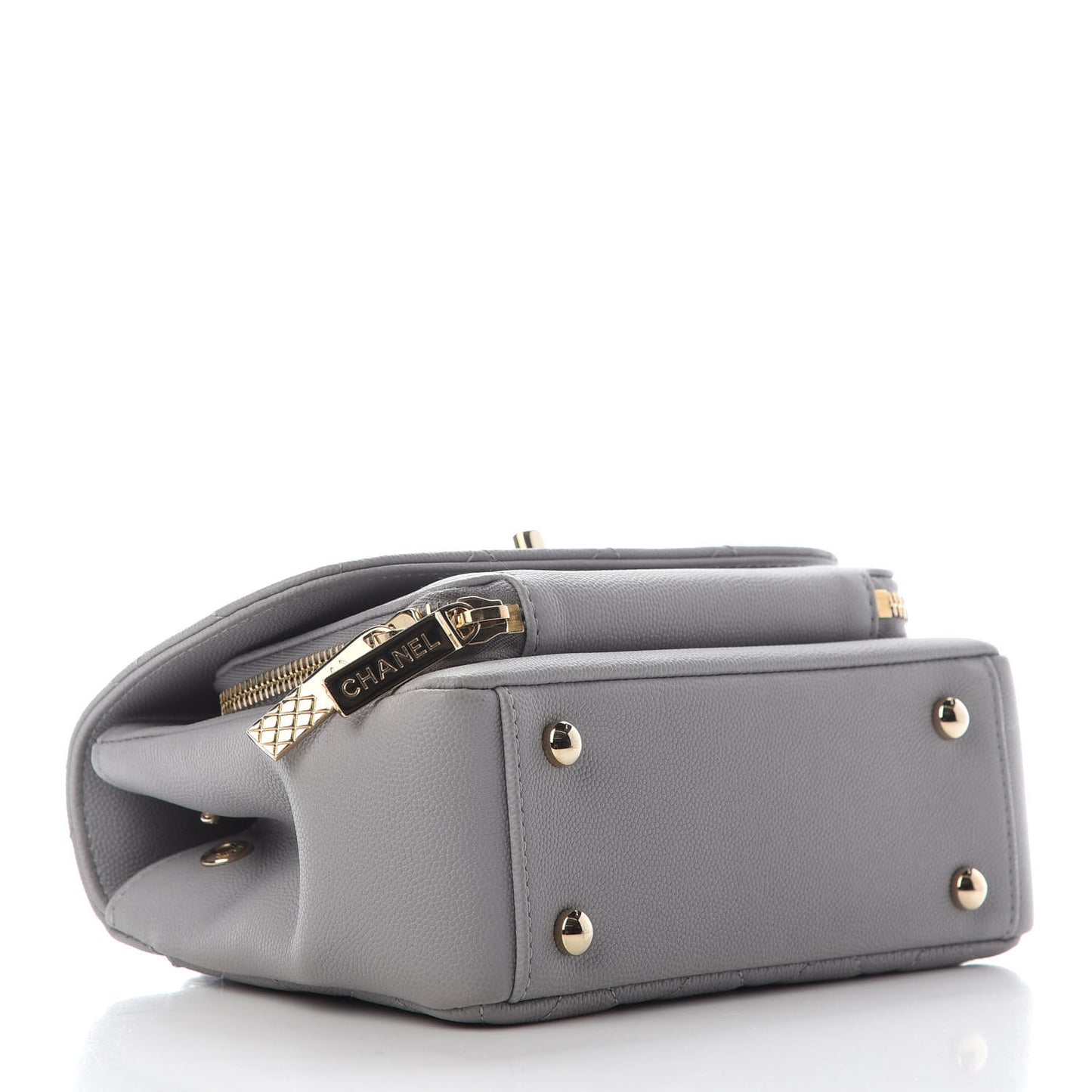 Caviar Quilted Small Business Affinity Flap Grey