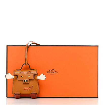 Hermes Tadelakt Chevre Mysore Kelly Quelle Idole Bag Charm Gold 7 of 7