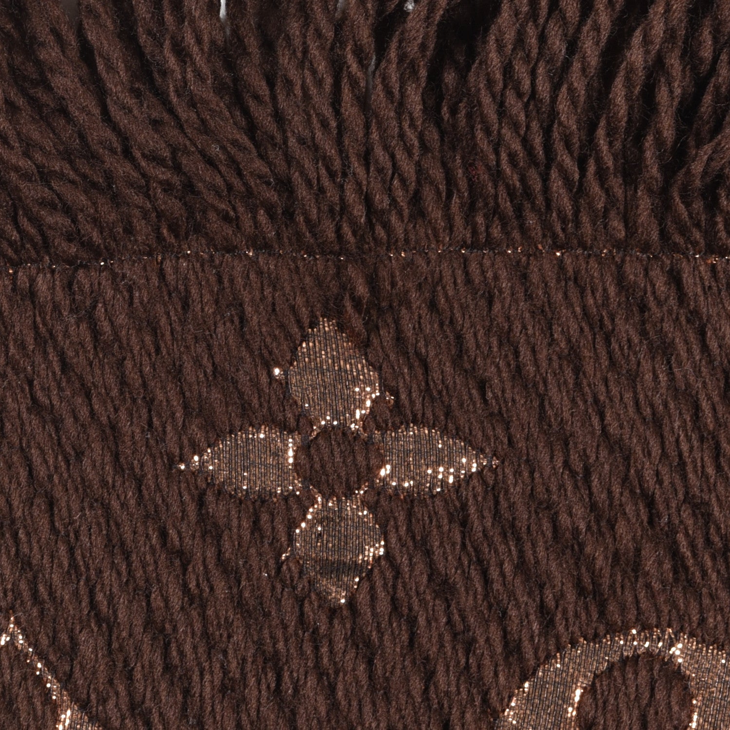 Louis Vuitton Wool Silk Logomania Shine Scarf Marron 5 of 5