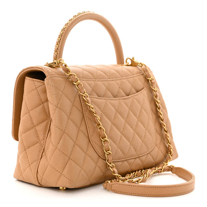 Chanel Caviar Quilted Small Coco Chain Handle Flap Brown 3 of 10