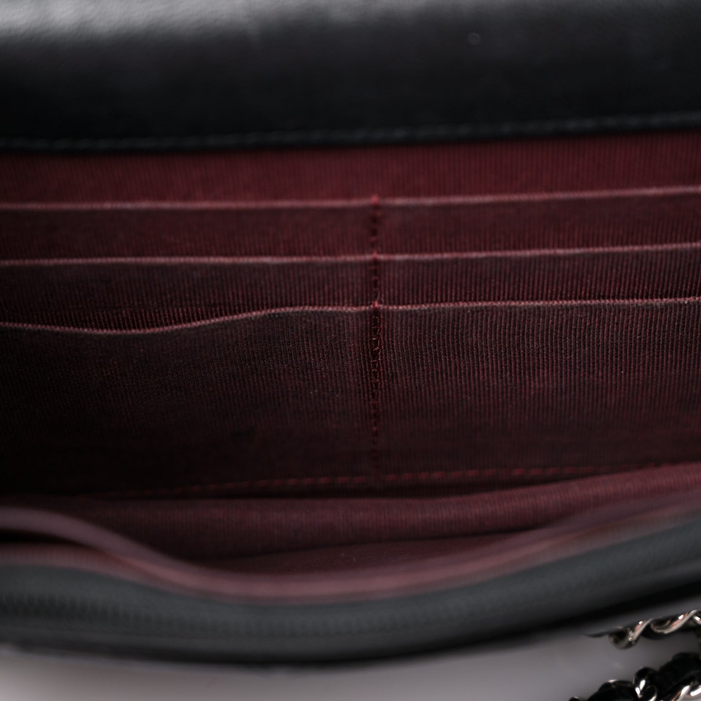 Lambskin Quilted Wallet On Chain WOC Black