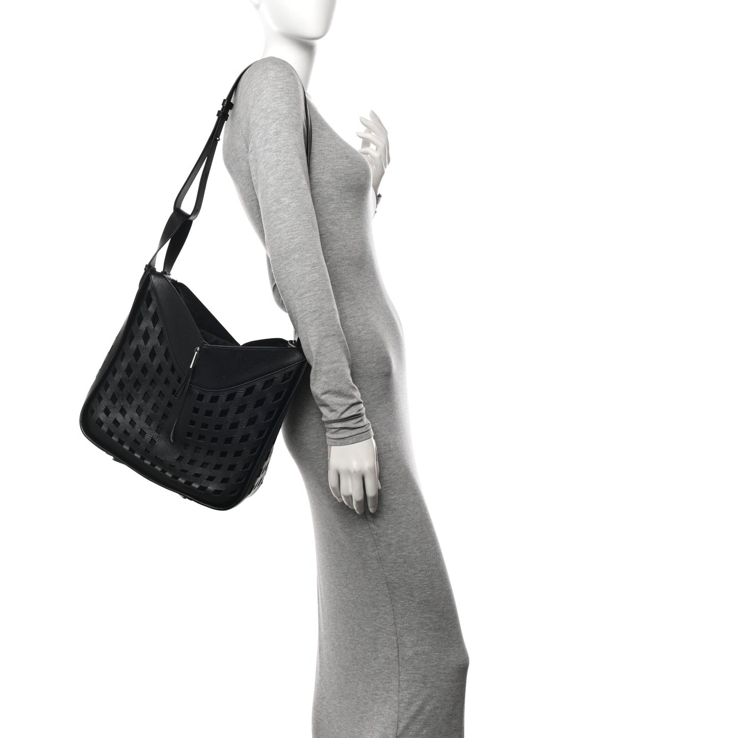 Calfskin Medium Tulip Hammock Shoulder Bag Black