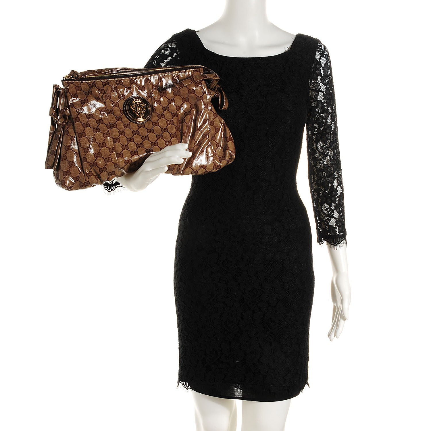 Gucci Crystal Monogram Large Hysteria Clutch 2 of 9