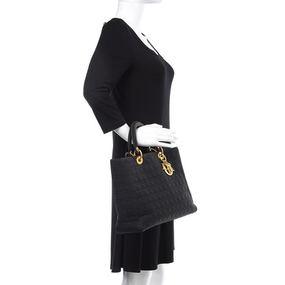 Christian Dior Nylon Cannage Large Lady Dior Black 1 of 16