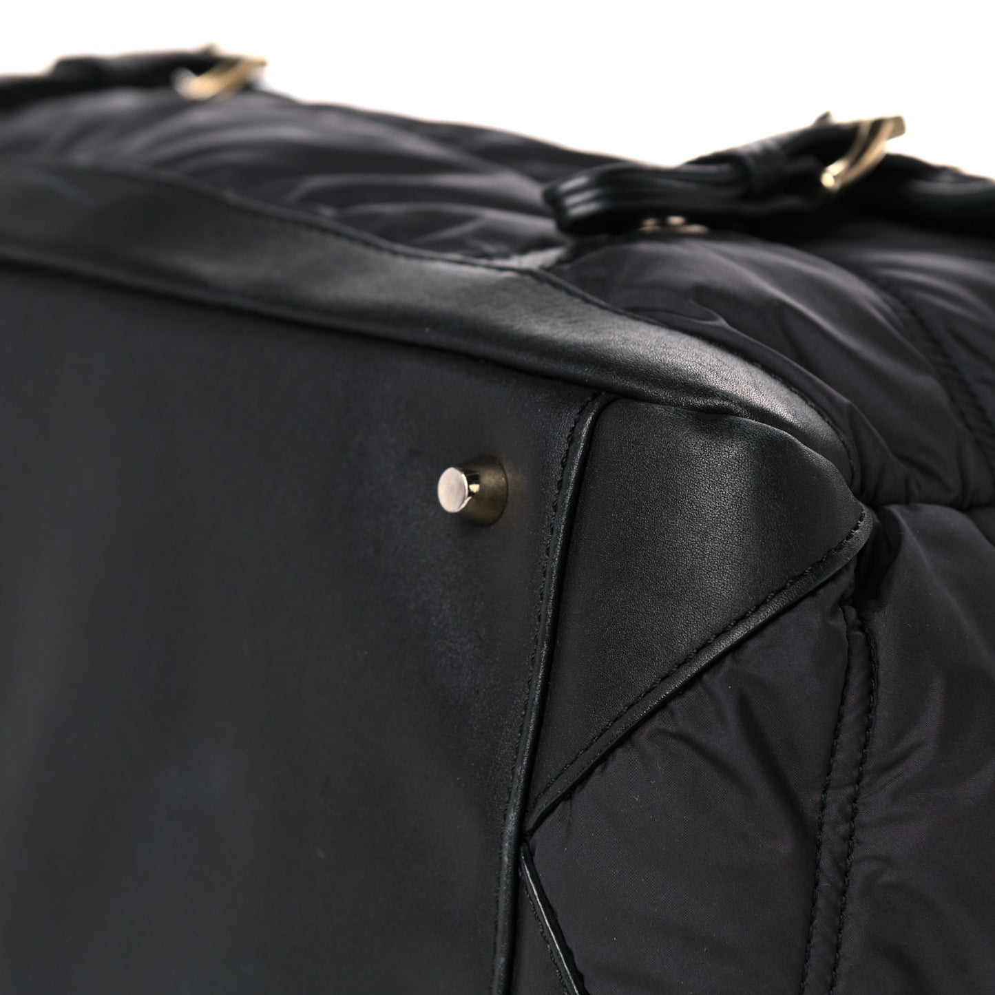 Nylon Quilted Diaper Bag Black