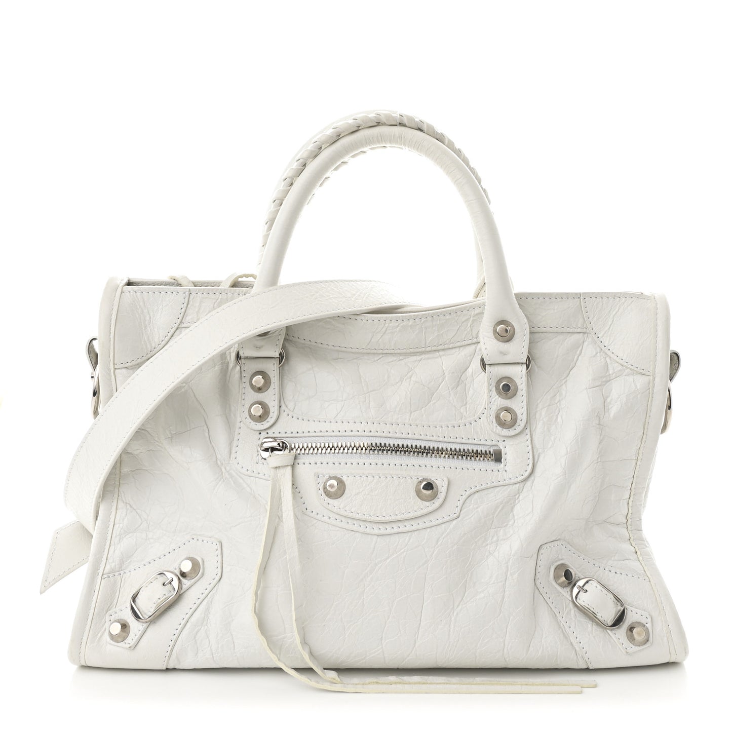 Agneau Arena Silver Hardware Small Le City Optic White