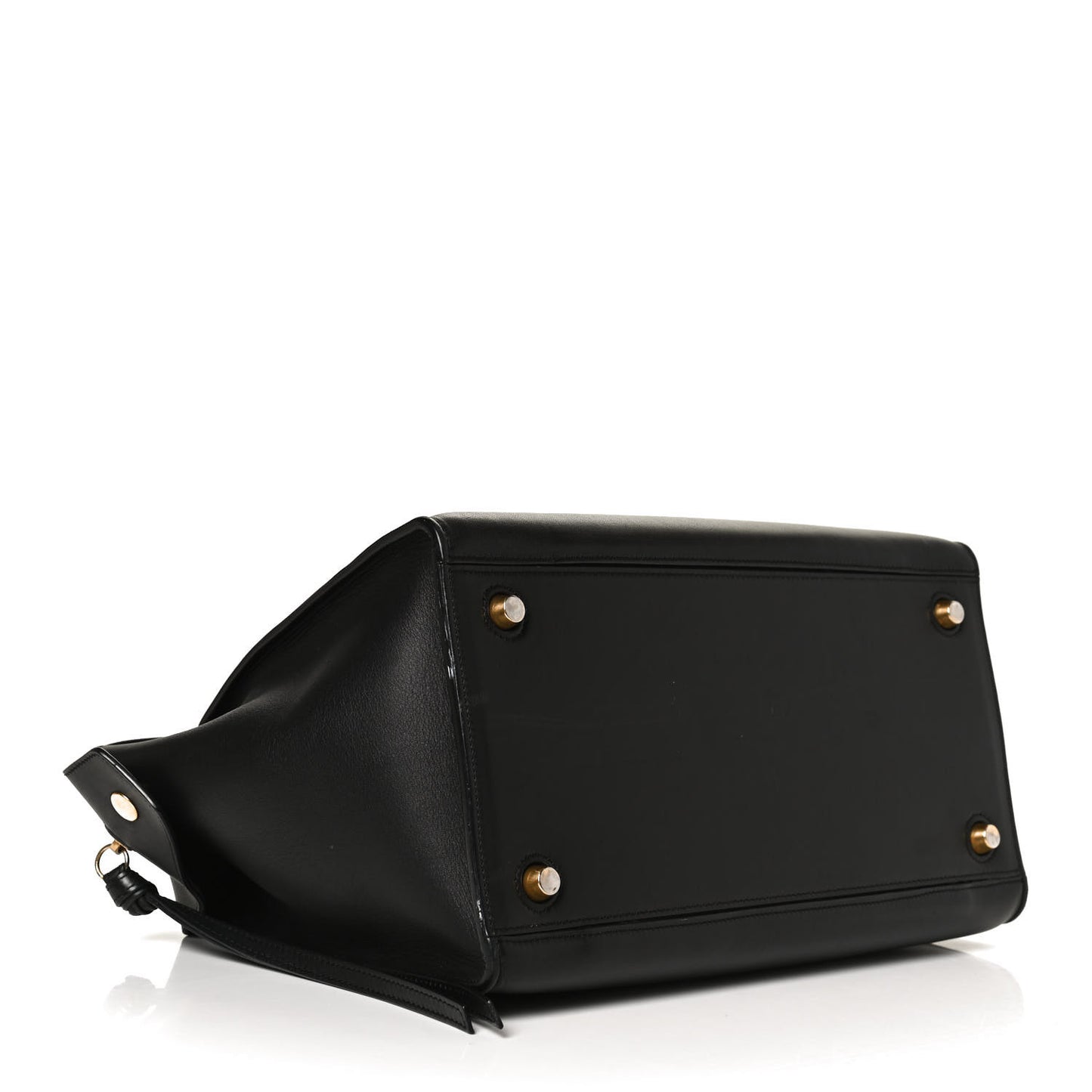 Bullhide Calfskin Medium Ring Bag Black