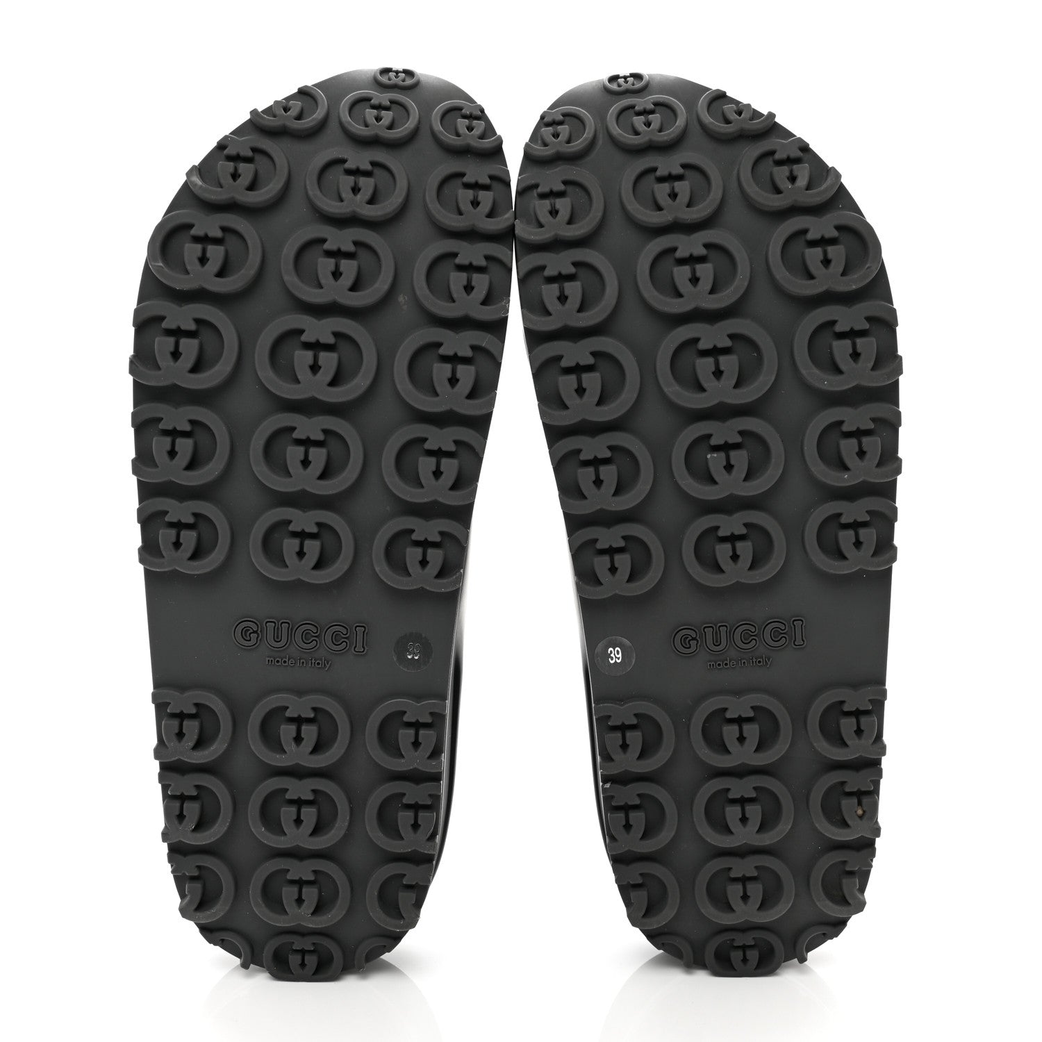 Gucci Soft Rubber Womens Interlocking G Platform 42mm Slide Sandals 39 Black 5 of 7