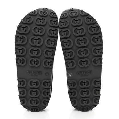 Gucci Soft Rubber Womens Interlocking G Platform 42mm Slide Sandals 39 Black 5 of 7