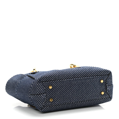 Bottega Veneta Denim Maxi Intrecciato High Frequency Chain Tote Indigo 5 of 10