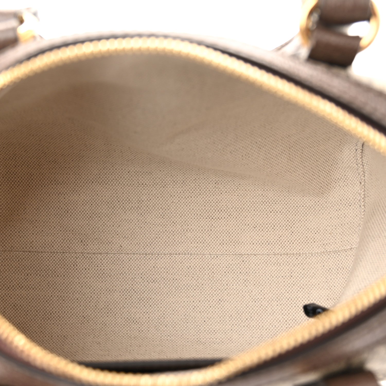 Gucci GG Supreme Monogram Textured Dollar Calfskin Web Mini Ophidia Top Handle Bag Beige Ebony New Acero 5 of 10