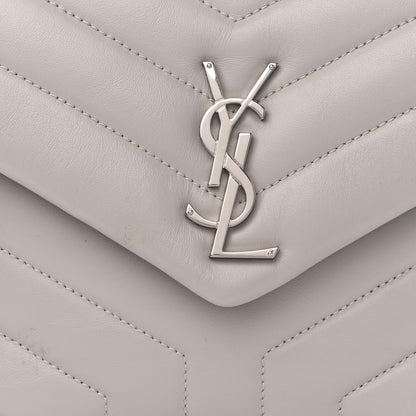 Saint Laurent Calfskin Y Quilted Monogram Small Loulou Chain Satchel Granite 8 of 11