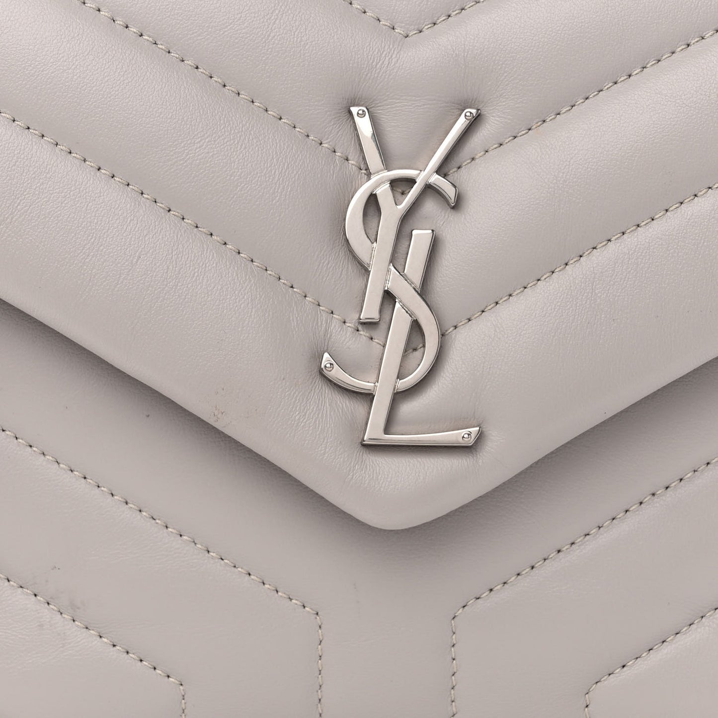 Calfskin Y Quilted Monogram Small Loulou Chain Satchel Granite