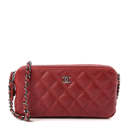 Chanel Caviar Quilted Small Clutch With Chain Red 1 of 12
