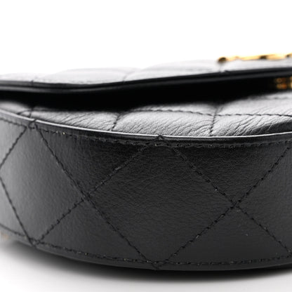 Chanel Shiny Aged Calfskin Quilted Top Handle Clutch With Chain Black 10 of 11