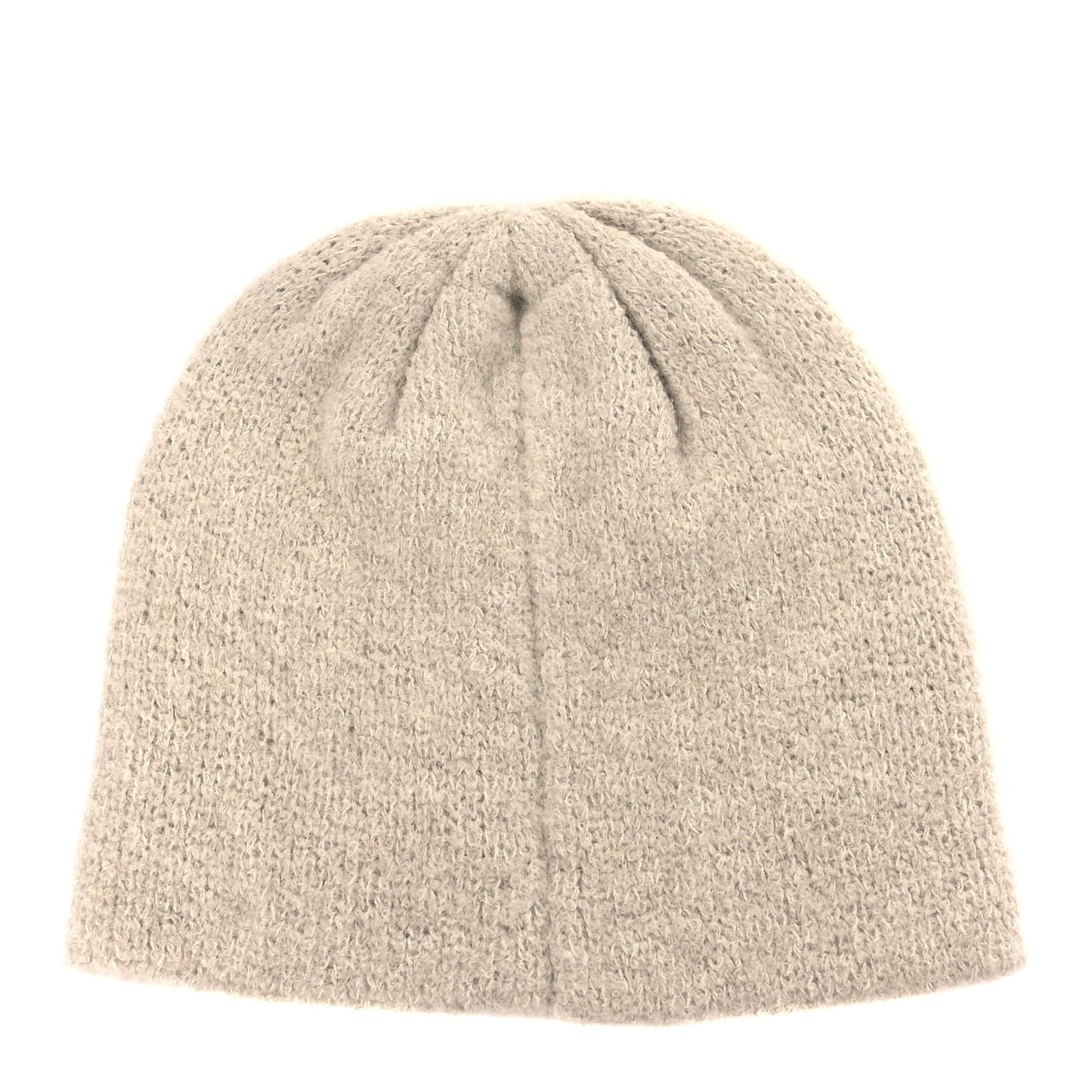 Wool Cashmere CC Beanie Hat Beige Black White