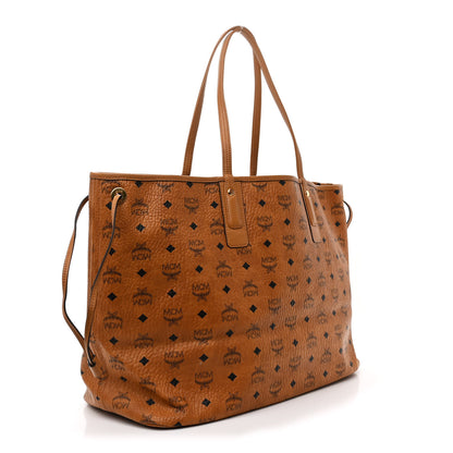 MCM Visetos Large Liz Reversible Shopper Tote Cognac 3 of 10
