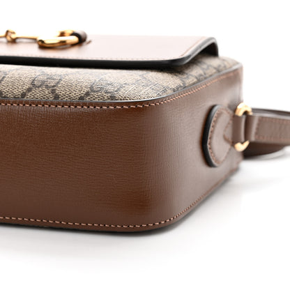 Gucci GG Supreme Monogram Small Horsebit 1955 Shoulder Bag Beige Brown Sugar 10 of 13