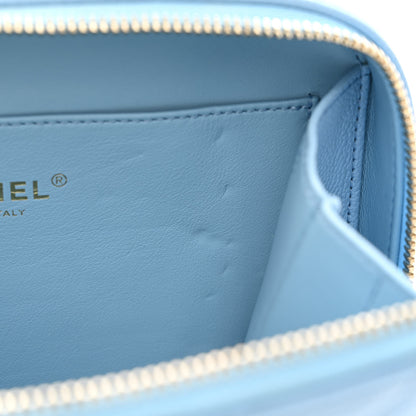 Chanel Caviar Quilted Small Pick Me Up Vanity Case Light Blue 9 of 13