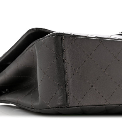 Chanel Metallic Lambskin Quilted Maxi Single Flap Dark Grey 9 of 13