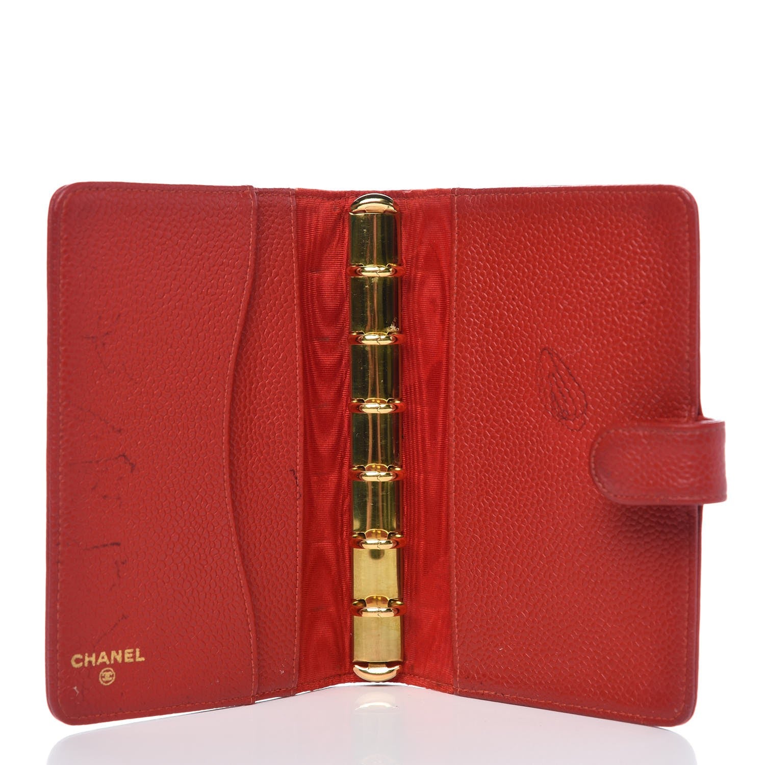 Chanel Caviar CC Small Ring Agenda Planner Red 4 of 11