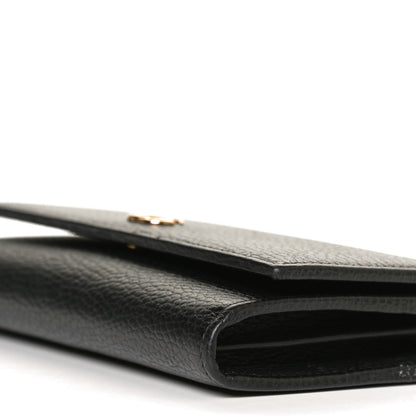 Gucci Calfskin Petite GG Marmont Wallet Chain Bag Black 10 of 12