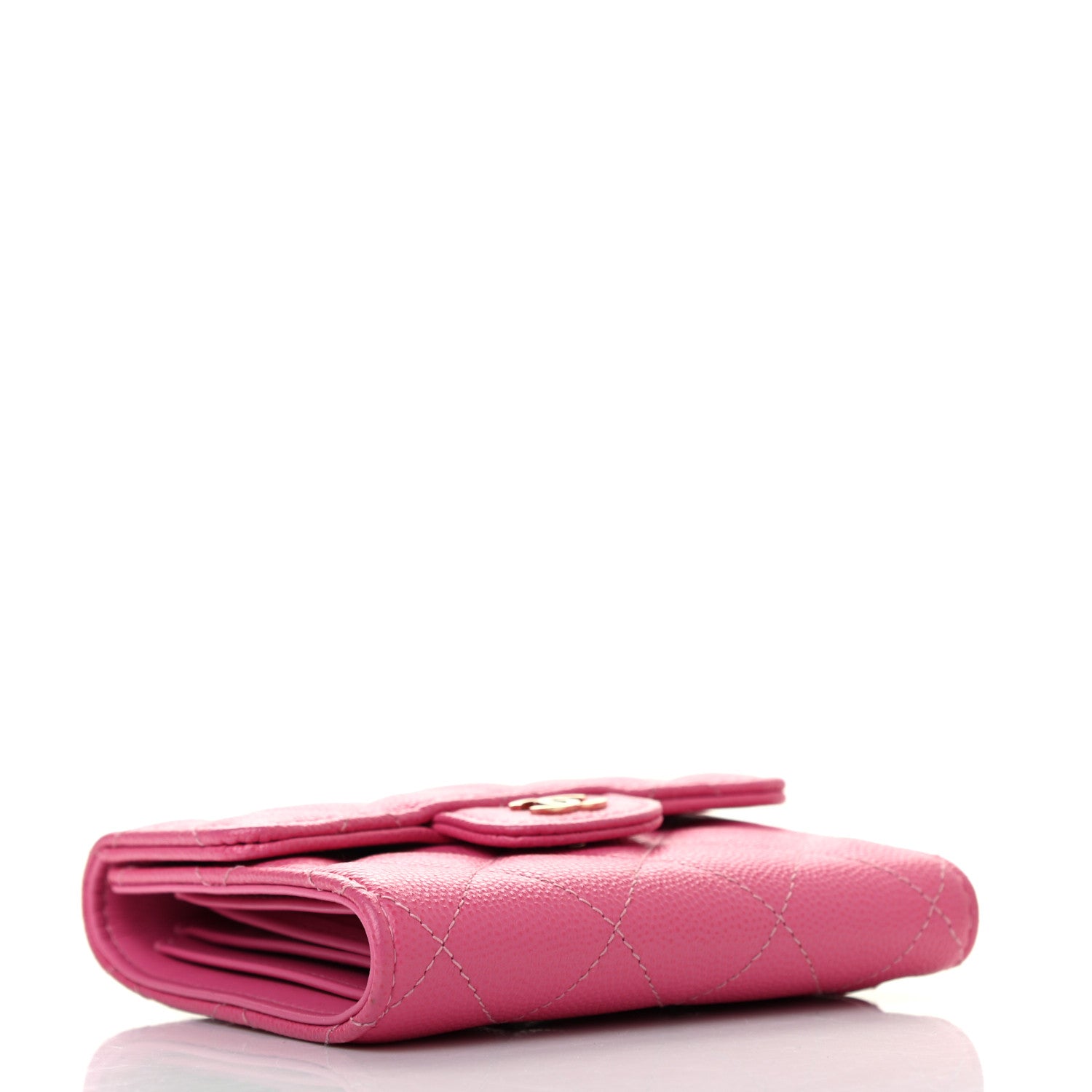Chanel Caviar Quilted Compact Flap Wallet Pink 4 of 8